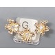 Frangipane flower, 3-flower connector pendant charm, 3 loops, 14ct gold plate