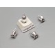 Cute little tulip charm, silver plat, e-coated, 11mm