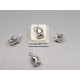 Cute little tulip charm, silver plat, e-coated, 11mm
