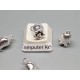 Cute little tulip charm, silver plat, e-coated, 11mm