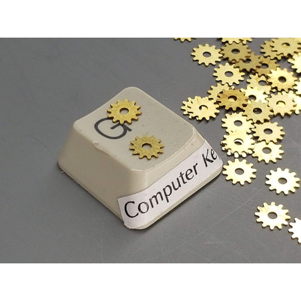 Tiny Cog, Steampunk Brass Cog Open Gear Sprocket 4.8mm