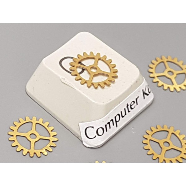 Small Cog, Steampunk Brass Cog Open Gear Sprocket 8mm