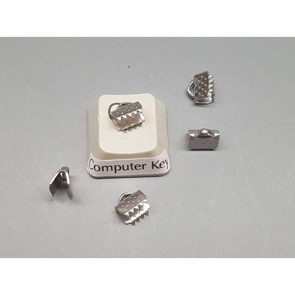 Ribbon Clamp end, 8mm, stainless steel, each