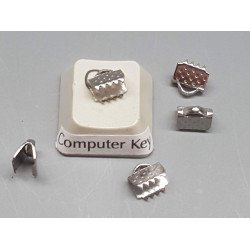 Ribbon Clamp end, 6.5mm, stainless steel, per 20