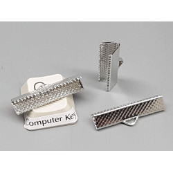 Ribbon Clamp end 25mm platinum colour, each