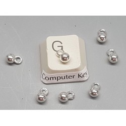 End piece Weight, 4mm round, silver plate - Make your own extender chains
