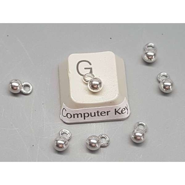 End piece Weight, 4mm round, silver plate - Make your own extender chains
