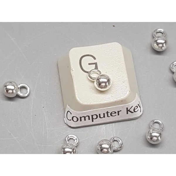 End piece Weight, 4mm round, silver plate - Make your own extender chains