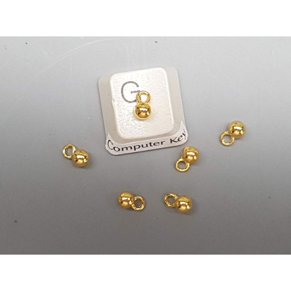 End piece Weight, 4mm round, gold plate - Make your own extender chains