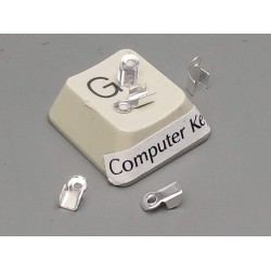 Fold-over End, 3.0mm x 6mm, silver plate, bag 100