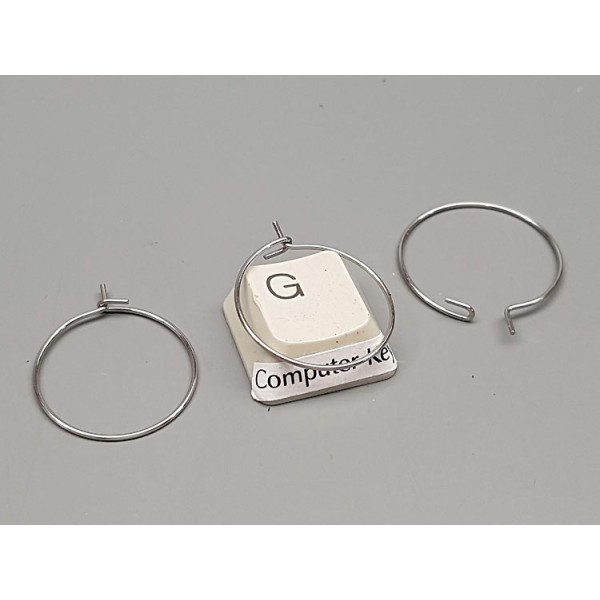 20mm 316 Stainless Steel wire loop / hoop, wine glass ring, charm holder, earring hoop, each