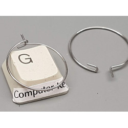 20mm 316 Stainless Steel wire loop / hoop, wine glass ring, charm holder, earring hoop, each