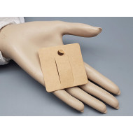 Hair Barrette display card, square 6x6cm, brown kraft card, bag of 50 cards