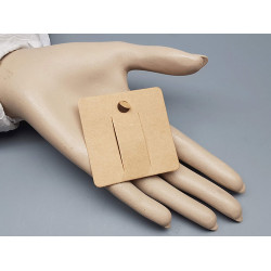 Hair Barrette display card, square 6x6cm, brown kraft card, bag of 50 cards