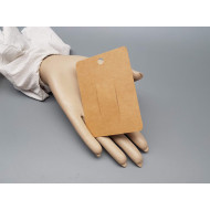 Hair Barrette display card, oblong 7x10cm, brown kraft card, bag of 50 cards