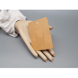 Hair Barrette display card, oblong 7x10cm, brown kraft card, bag of 50 cards