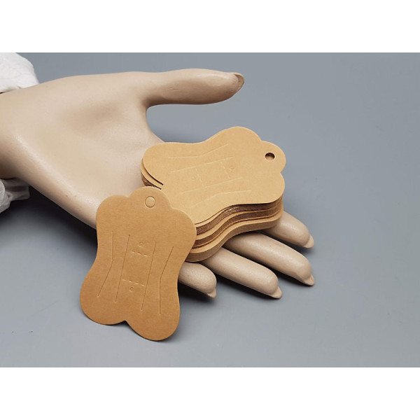 Hair Barrette display card, brown kraft card, bag of 50 cards