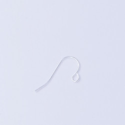Earring hook, small plain, 0.7mm wire, NF silver plated, pair