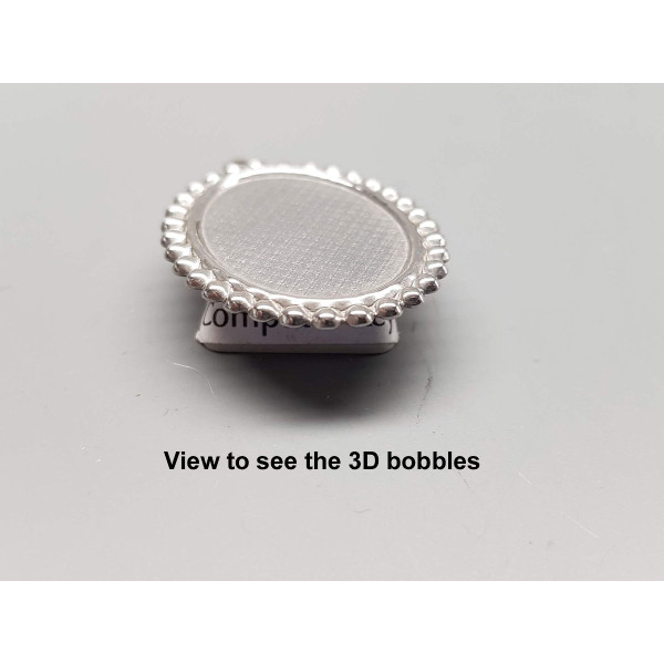 25x18mm oval bobble edge setting with dome set, stainless steel
