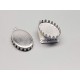25x18mm oval Crown edge setting with dome, stainless steel