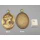 40x30mm Cabochon bezel setting, oval, antiqued bronze, lady cameo on back