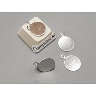 10mm round disc, silver plate, one loop, bag of 20