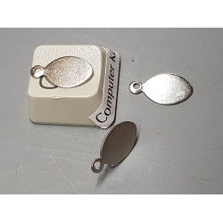 10x7.5mm oval tags, nickel colour, one loop, bag of 50
