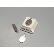 10x7.5mm oval tags, nickel colour, one loop, bag of 50
