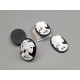 25x18mm Black with White Lolita skeleton cameo