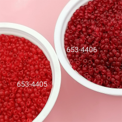 Seed Beads, Glass, 4mm, 6/0, transparent, round, Dark Red, 10g bag