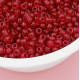 Seed Beads, Glass, 4mm, 6/0, transparent, round, Dark Red, 10g bag