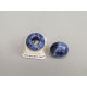 Natural blue sodalite European bead, large hole rondelle, 14x8mm, each