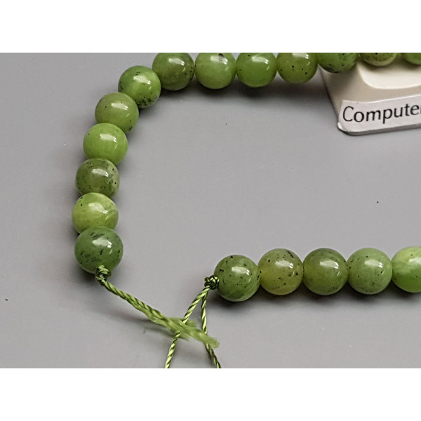 Round Gemstone Bead, BC Jade, Grade A, 6mm, 19cm strand