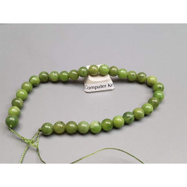 Round Gemstone Bead, BC Jade, Grade A, 6mm, 19cm strand
