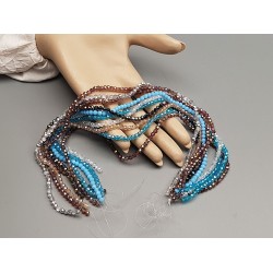 Glass beads strands, assorted colours, faceted round, 4mm, per bundle of 10 strands
