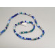 Faceted Round glass beads, 6mm, Shades of Blue, string