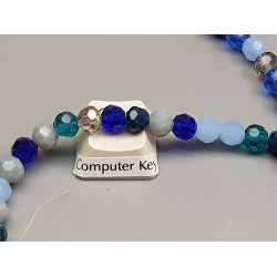 Faceted Round glass beads, 6mm, Shades of Blue, string