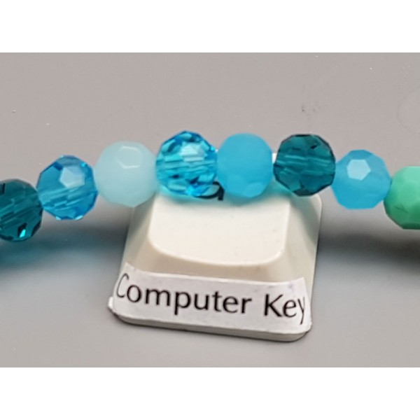 Faceted Round glass beads, 6mm, Shades of Teal, string