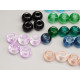 Glass European beads, large hole rondelle beads, 14x10mm, assorted colours, bag of 48