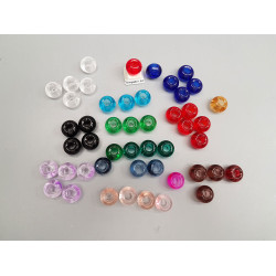 Glass European beads, large hole rondelle beads, 14x10mm, assorted colours, bag of 48
