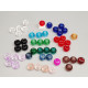 Glass European beads, large hole rondelle beads, 14x10mm, assorted colours, bag of 48