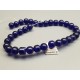 Glass Bead String, Round, Dark Blue, 10mm dia, 33cm string