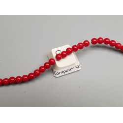 Glass Bead String, Round, Opaque Red, 4mm, 37cm strand