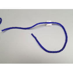 Glass Bead String, Round, Dark Blue, 4mm, 37cm strand