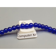 Glass Bead String, Round, Dark Blue, 4mm, 37cm strand