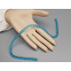 Glass Bead String, Round, Teal, 6mm, 37cm strand