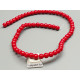 Glass Bead String, Round, Opaque Red, 6mm, 37cm strand