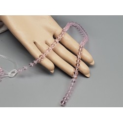 Glass Bead String, Round, Pink, 6mm, 37cm strand