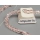 Glass Beads, Cube, 3mm faceted, Pink, string