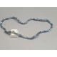 Glass Beads, Cube, 3mm faceted, Blue AB, string